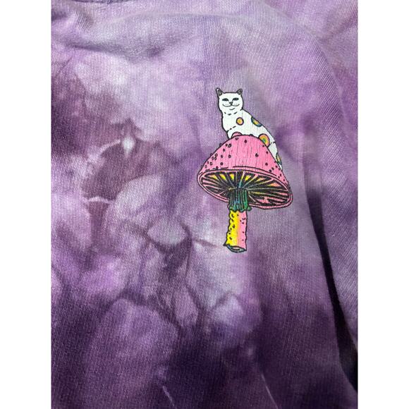 Ripndip tie dye purple hoodie with cat and mushroom psychedelic size medium - Picture 5 of 8